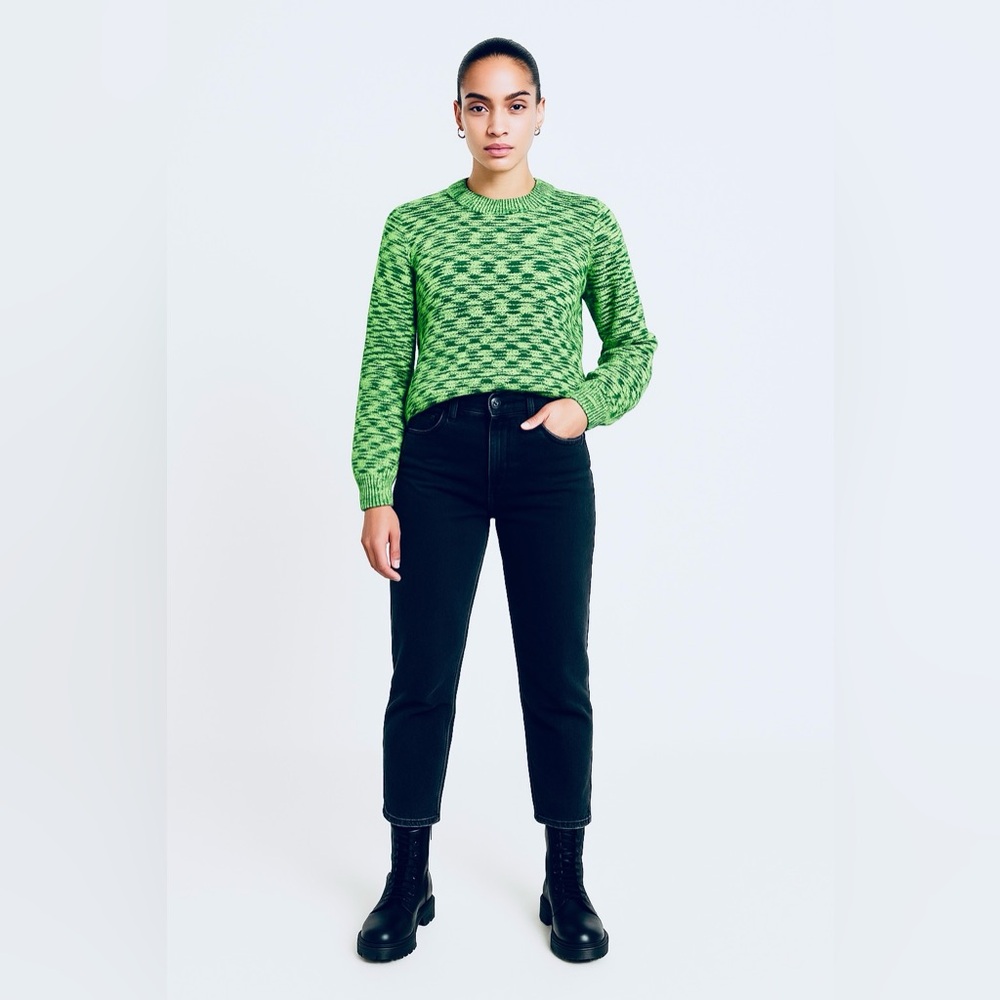 BlankNYC The Clash Sweater Green/Black Sz. Medium